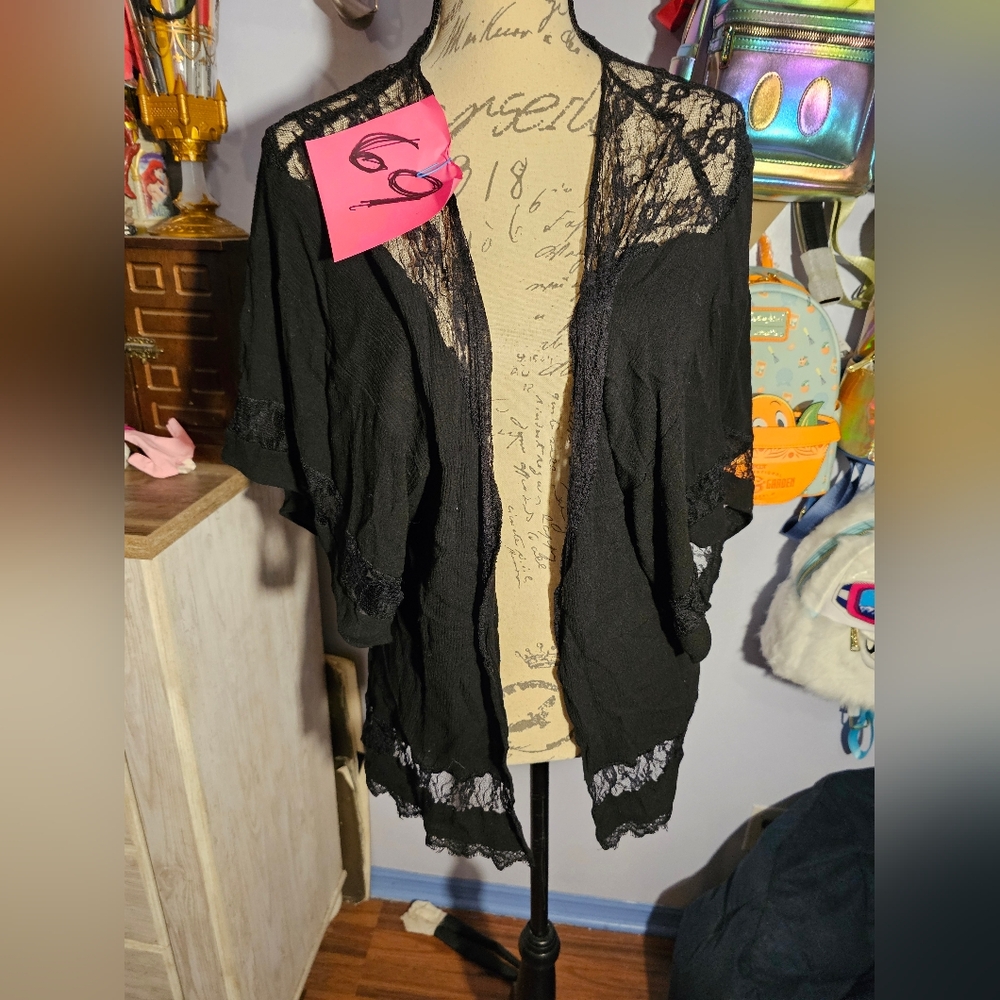 Reformed Black Kimono Size Small Lace